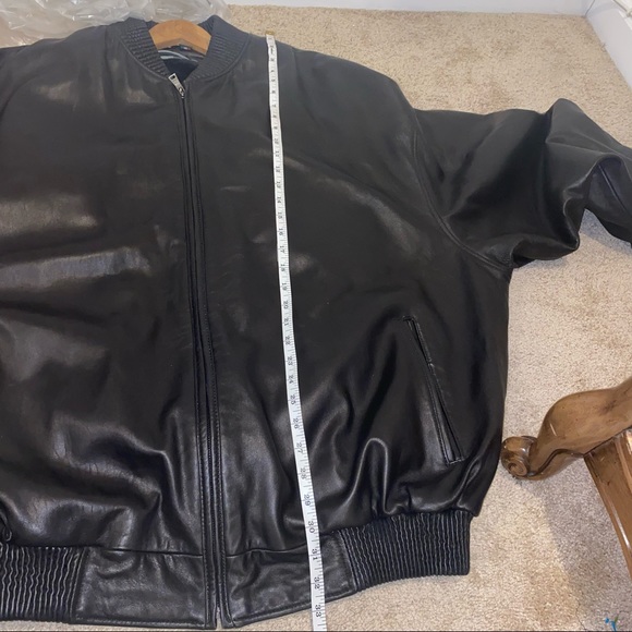 🔴SOLD- Mens Black Italian Leather Bomber Jacket Size 5 XL - Picture 11 of 13